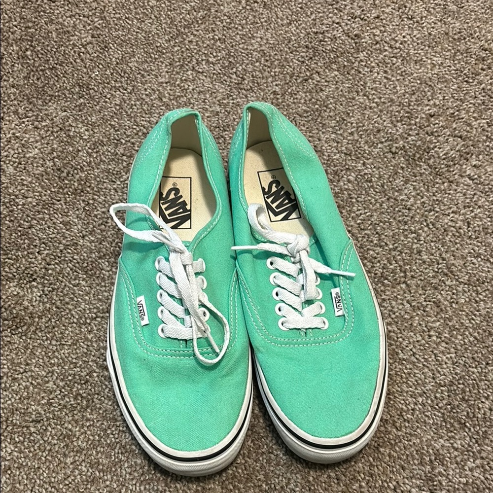 Vans Teal Canvas Sneakers with White Trim